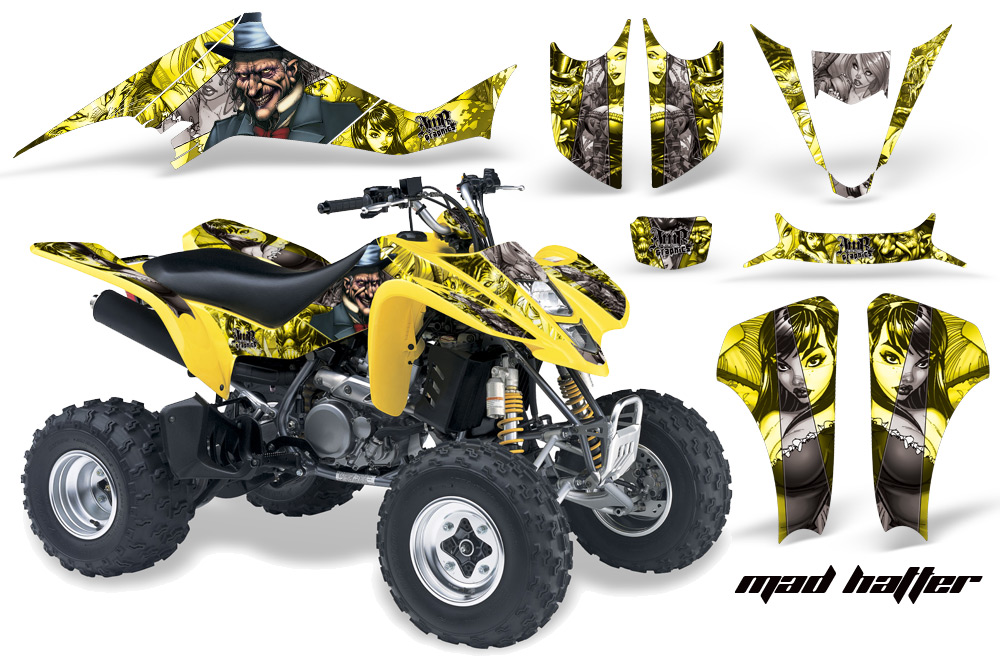 Suzuki LTZ 400 03-08 Graphics MadHatter YellowSilverstripe